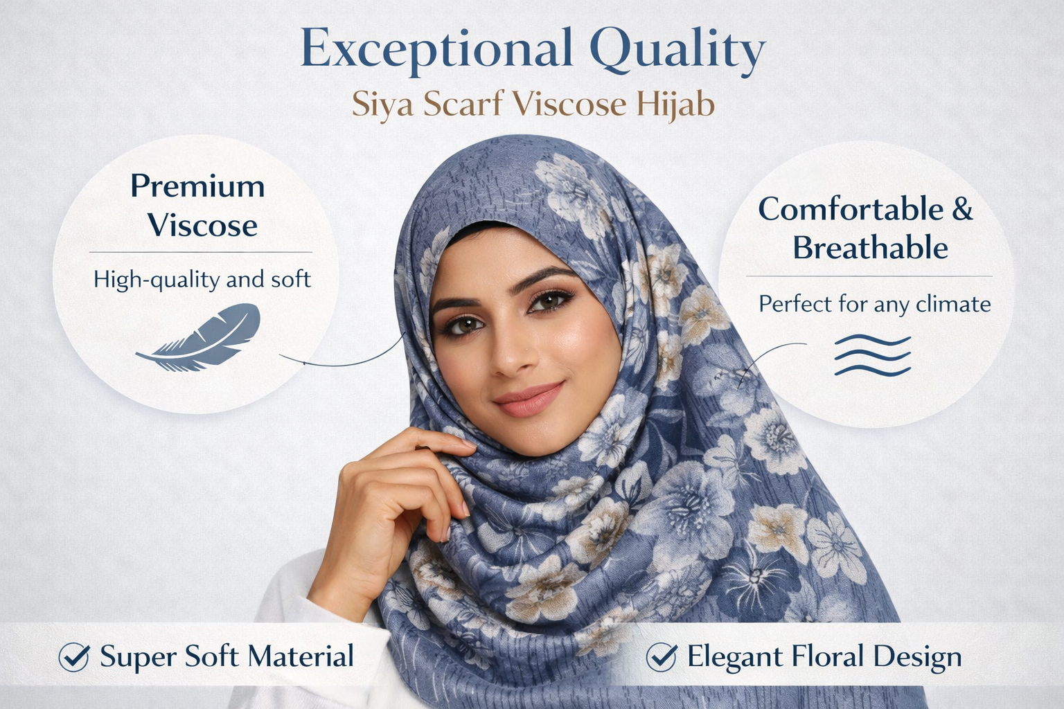 Siya Viscose Floral Print Hijab