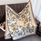 Sierra Bloom Cream Printed Square Scarf