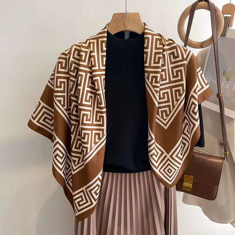 Square Rodeo Brown Printed Square Scarf