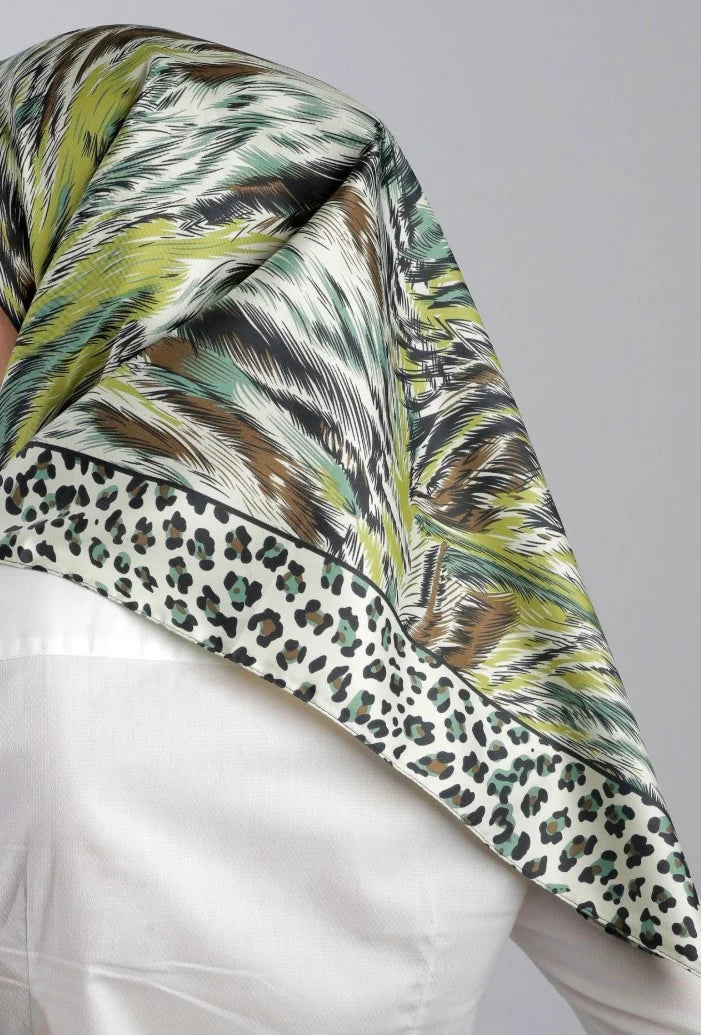 Green Wild Square Scarf