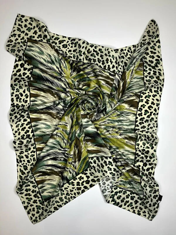 Green Wild Square Scarf