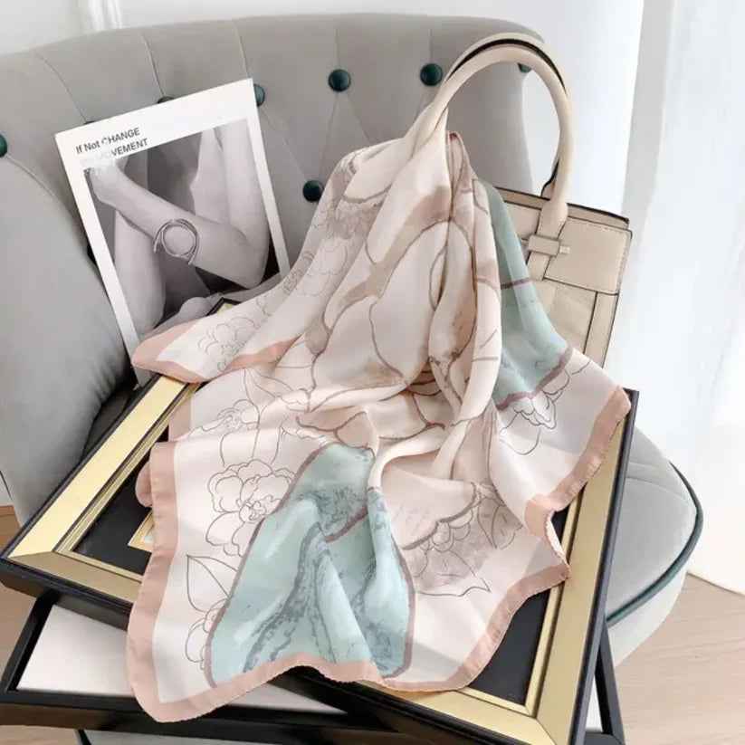 Rose Silk Square Scarves 70 CM