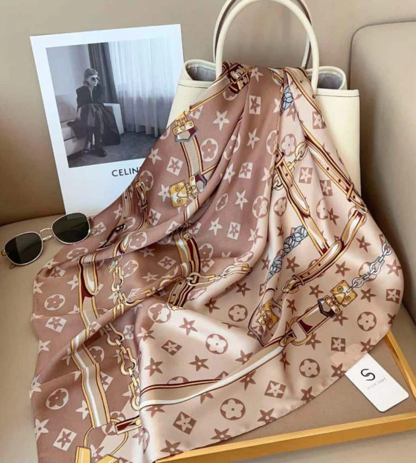 L Star Silk Square Scarves 70 CM