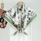 CD Butterfly Print Silk Square Scarves 70 CM