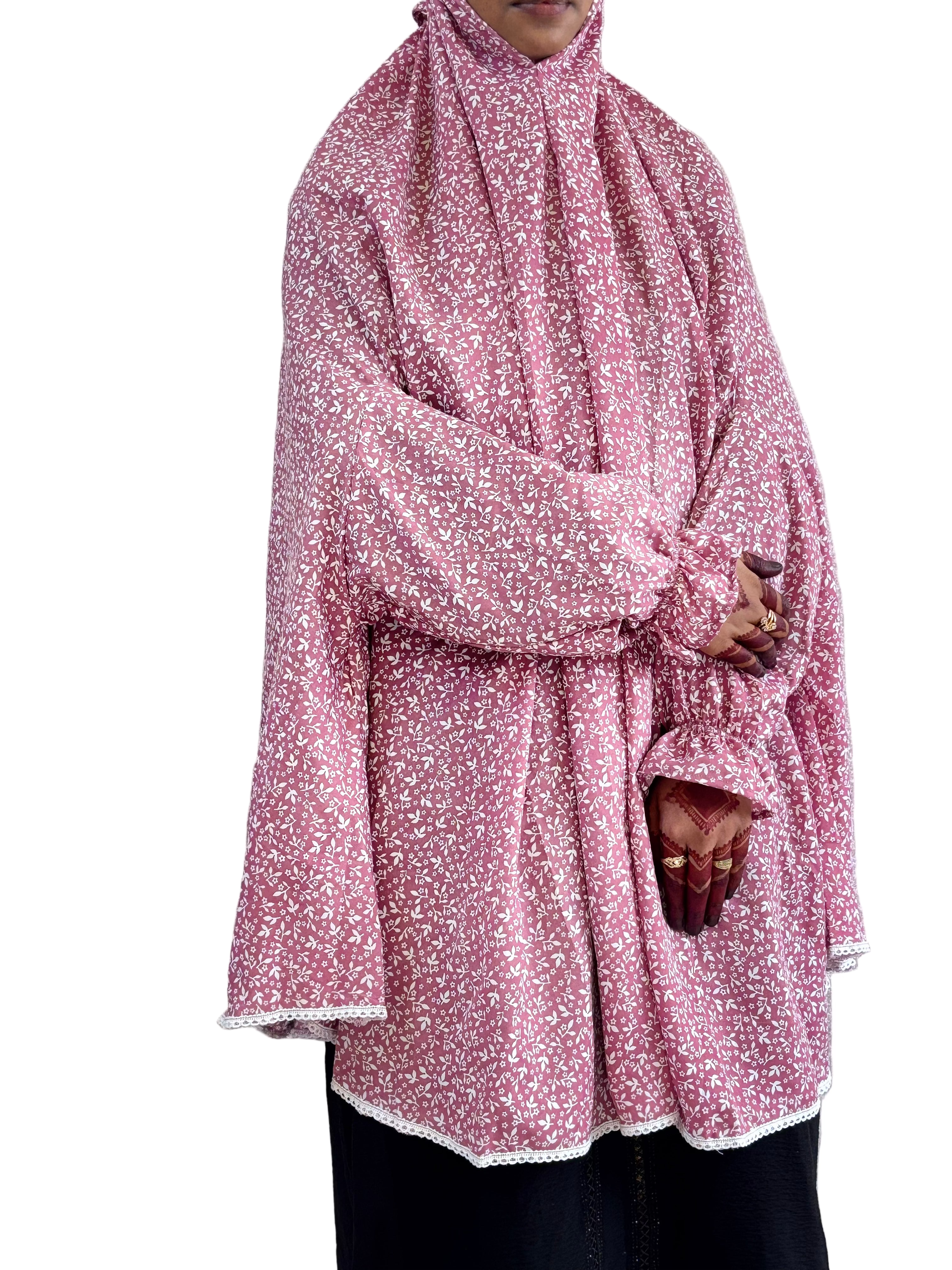 “Graceful Floral Salah Dress”