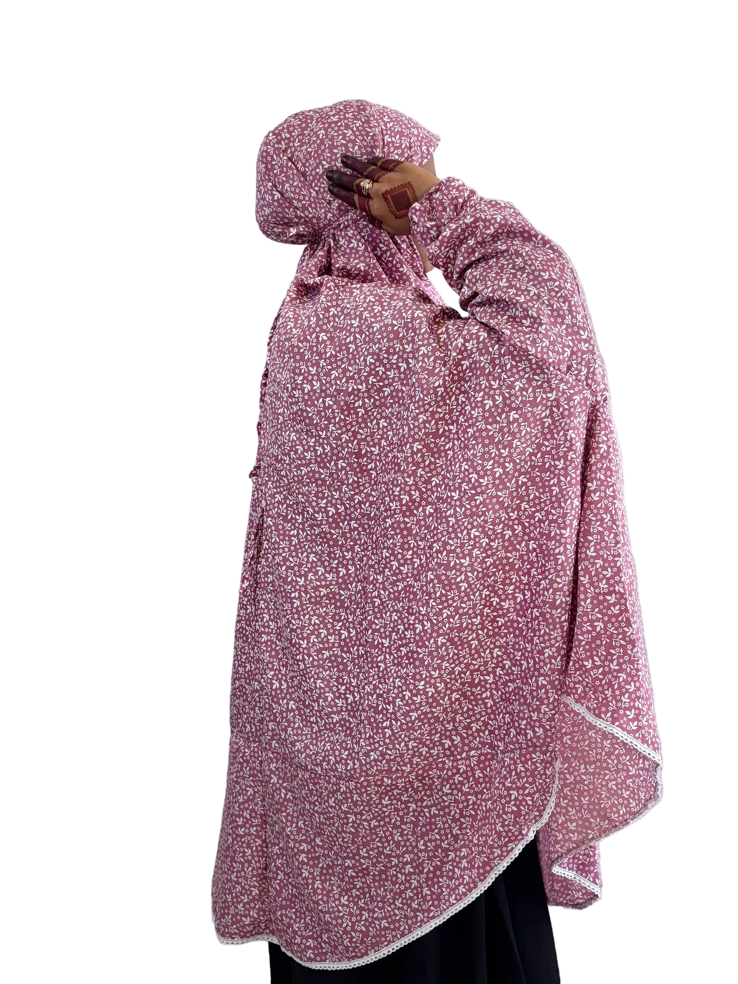 “Graceful Floral Salah Dress”