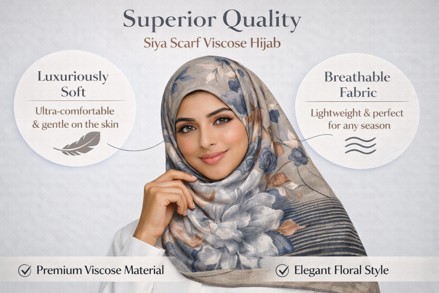 Siya Viscose Floral Print Hijab