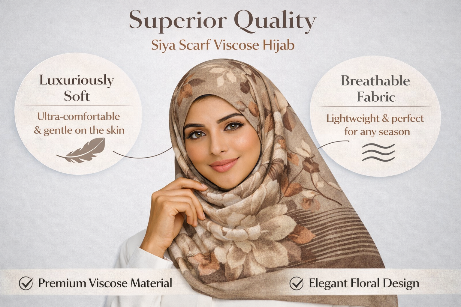 Floral Charm Viscose Hijab