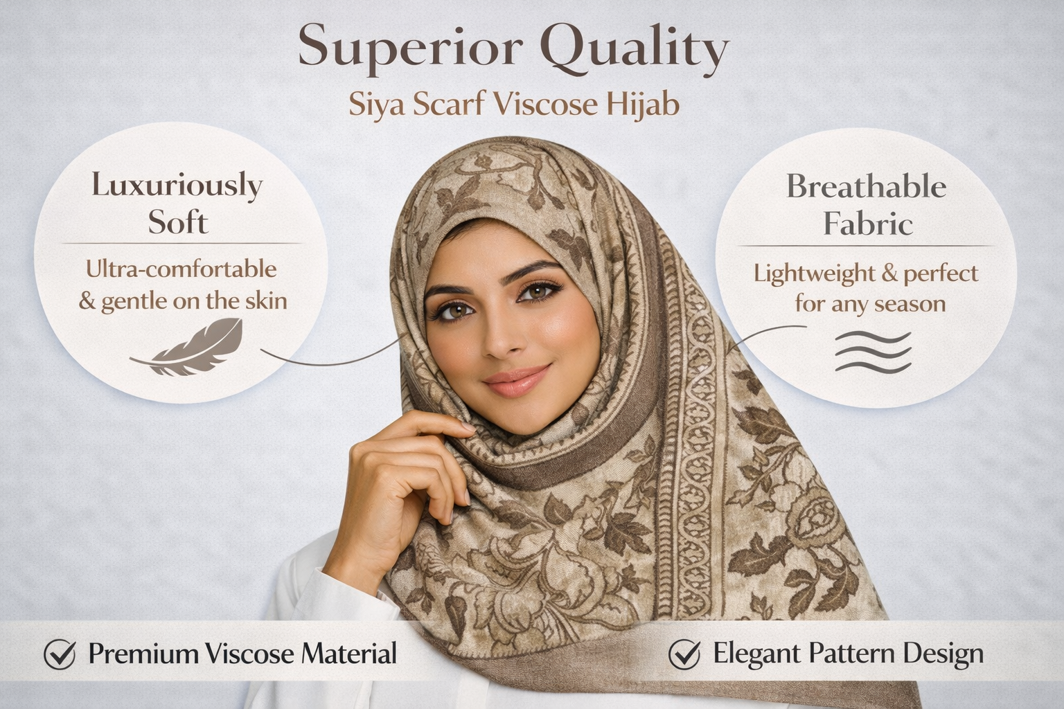 Siya Viscose Floral Print Hijab