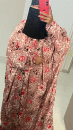 Rayon cotton floor length salah dress with elastic sleeve