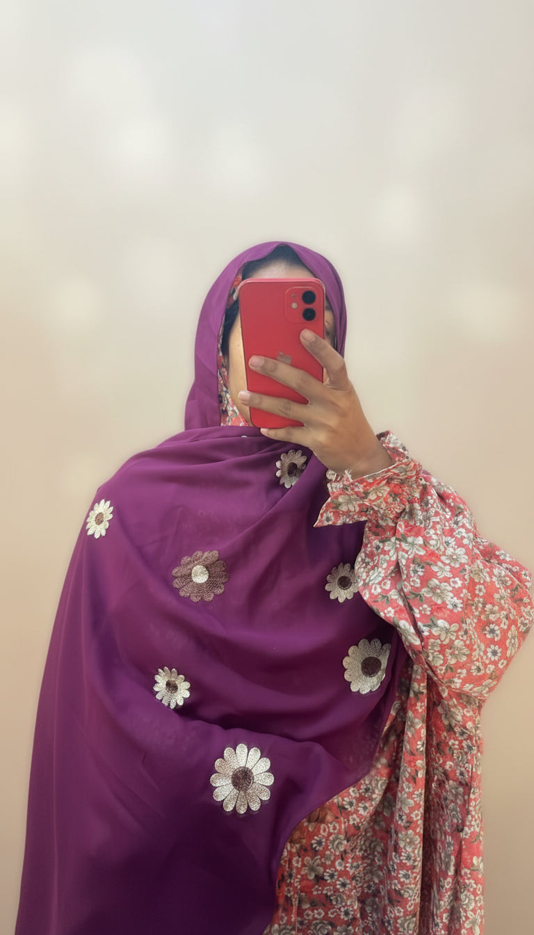 Georgette sunflower hijabs