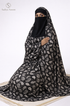 Rayon cotton floor length salah dress with elastic sleeve