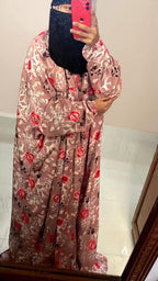 Rayon cotton floor length salah dress with elastic sleeve