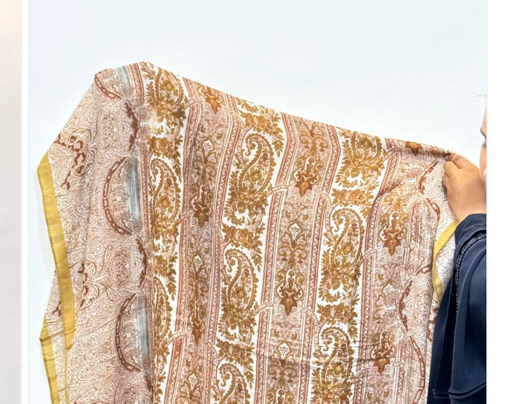 Light Brown Pashmina Print Premium Hijab