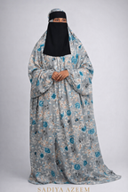 Rayon cotton floor length salah dress with elastic sleeve