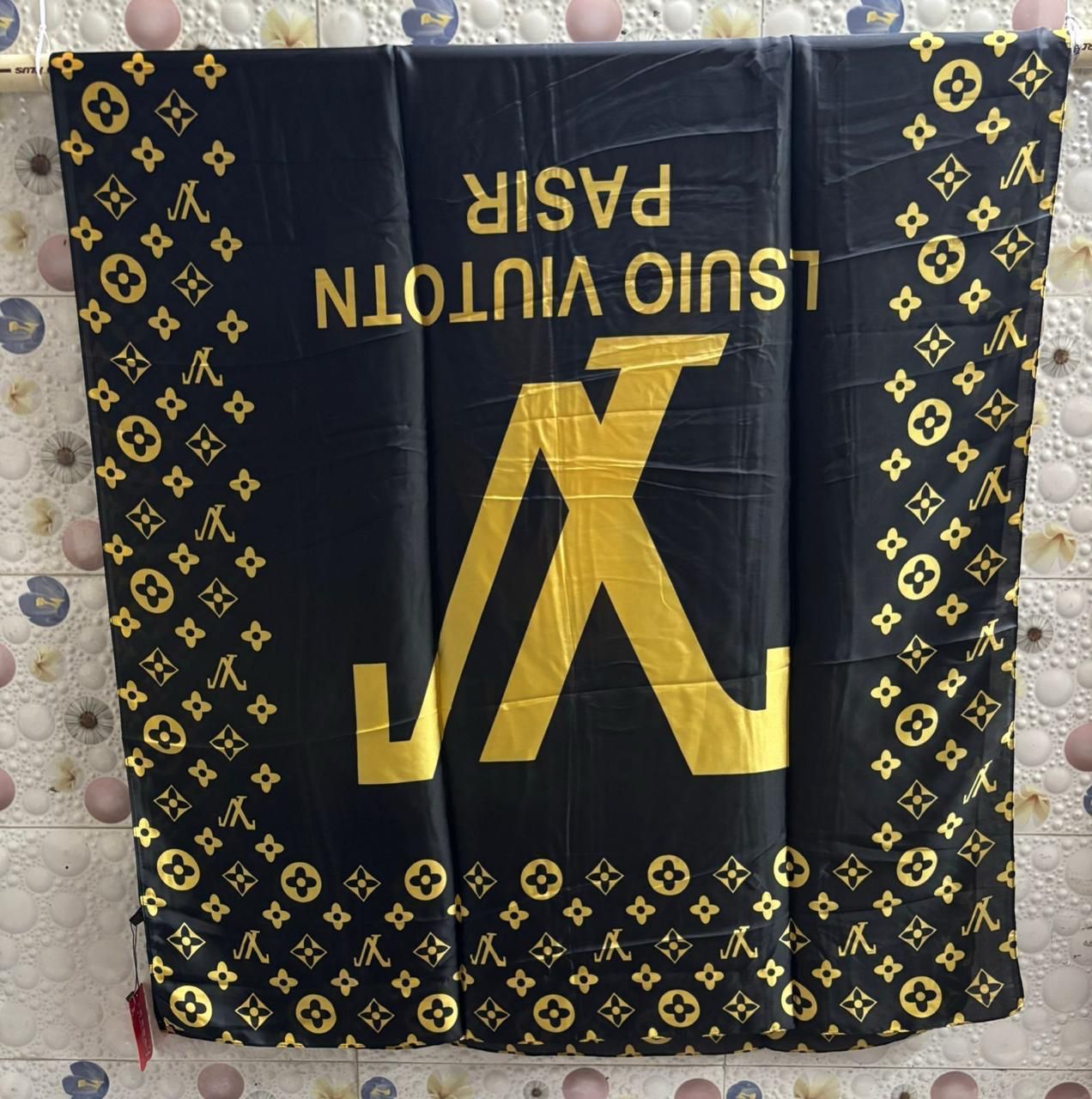 Premium Black & Gold Designer Print Scarf ✨