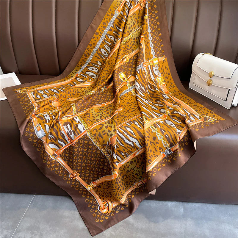 L Stars Printed Square Scarf