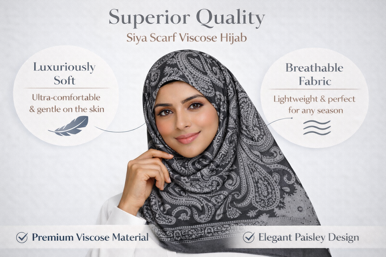 Siya Viscose Floral Print Hijab